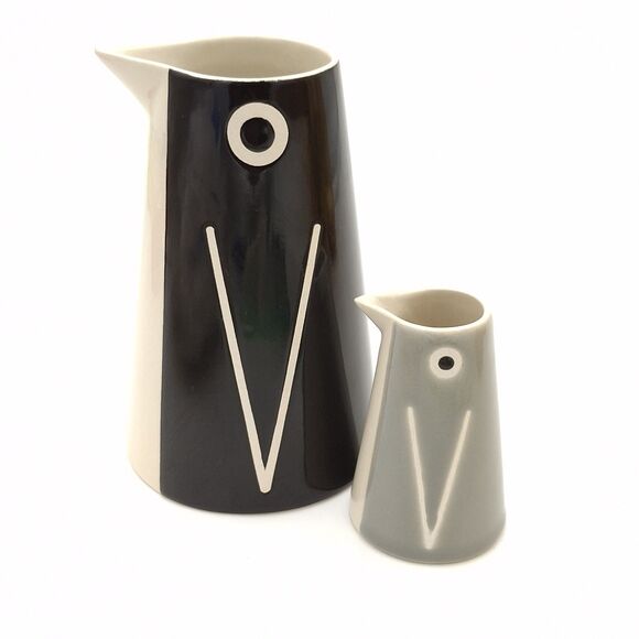 IKEA Lattsald Ceramic Penguin and Baby Coffee Creamer Pitcher Vase Decanter Set - Picture 2 of 15